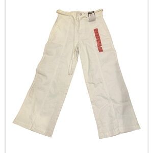 Hudson jeans women’s wide leg belted jeans White Wide-Leg Pants with Belt
